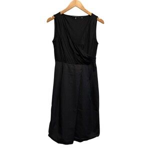 Elie Tahari Dress Black Mini Faux Wrap Short Lined Lightweight Side Zip Dressy 4